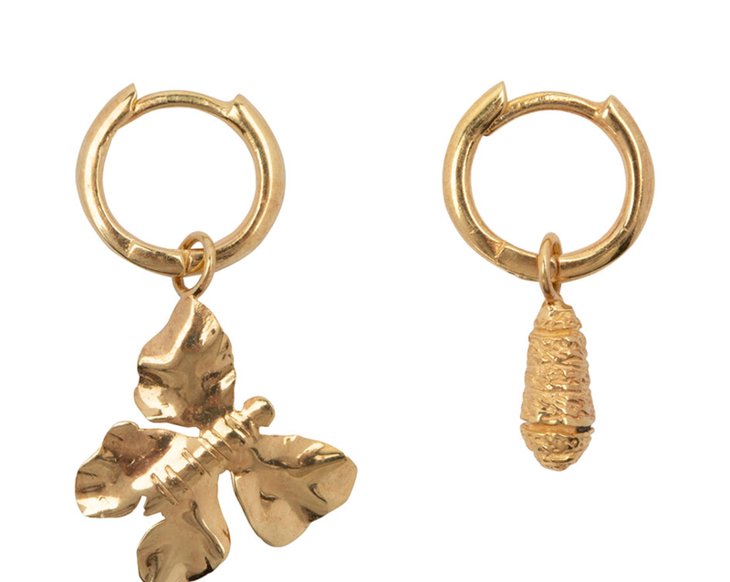 Betty Bogaers Betty Bogaers - Butterfly Hoop Earring Gold Plated