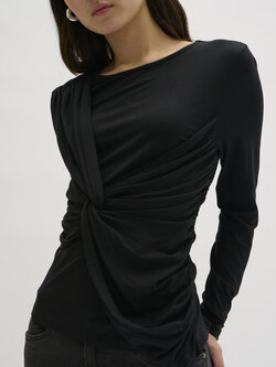 My Essential Wardrobe My Essential Wardrobe - Ella knot blouse black