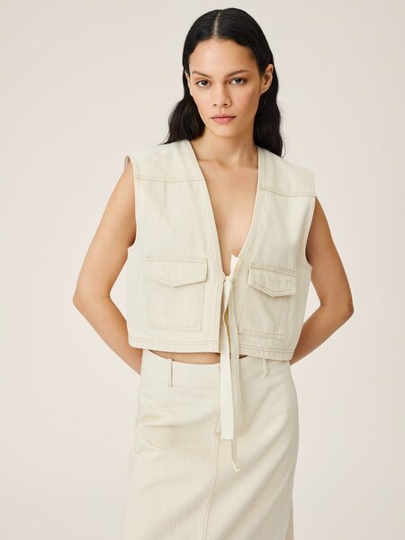 Moss Copenhagen (MSCH) Moss Copenhagen (MSCH) - Phelina Ida denim vest oatmeal