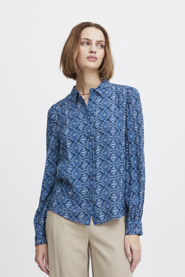 Atelier Rêve Atelier Rêve - Irnoella SH7 blouse Blue Ikat