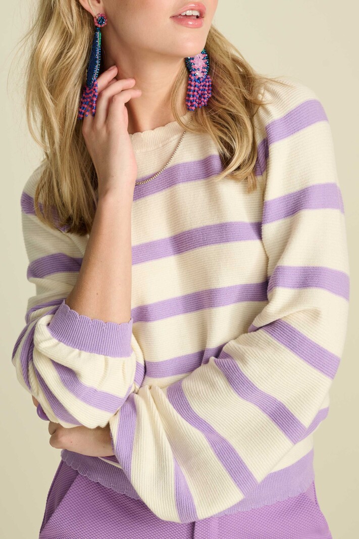 POM Amsterdam POM Amsterdam - Pullover Striped Purple