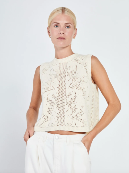 Norr Norr - Stilla crochet knit tank off-white