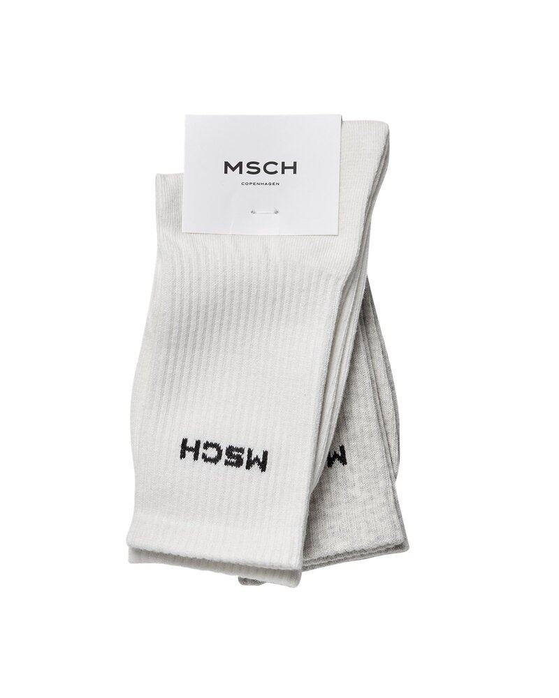 Moss Copenhagen (MSCH) Moss Copenhagen (MSCH) - Sporty logo socks white/LGM