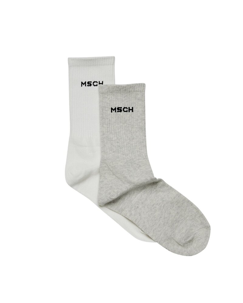 Moss Copenhagen (MSCH) Moss Copenhagen (MSCH) - Sporty logo socks white/LGM