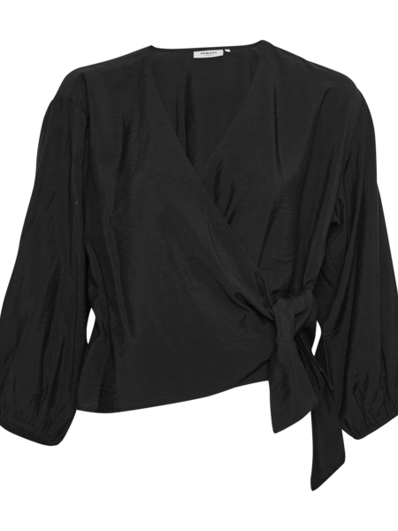 Moss Copenhagen (MSCH) Moss Copenhagen (MSCH) - Audia 3/4 wrap top - Black