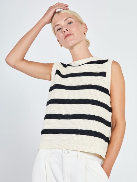 Norr Norr - Stilla blocking knit tank black stripe