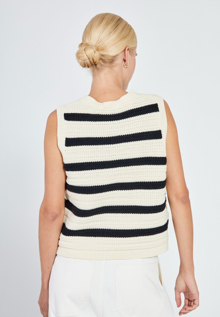 Norr Norr - Stilla blocking knit tank black stripe