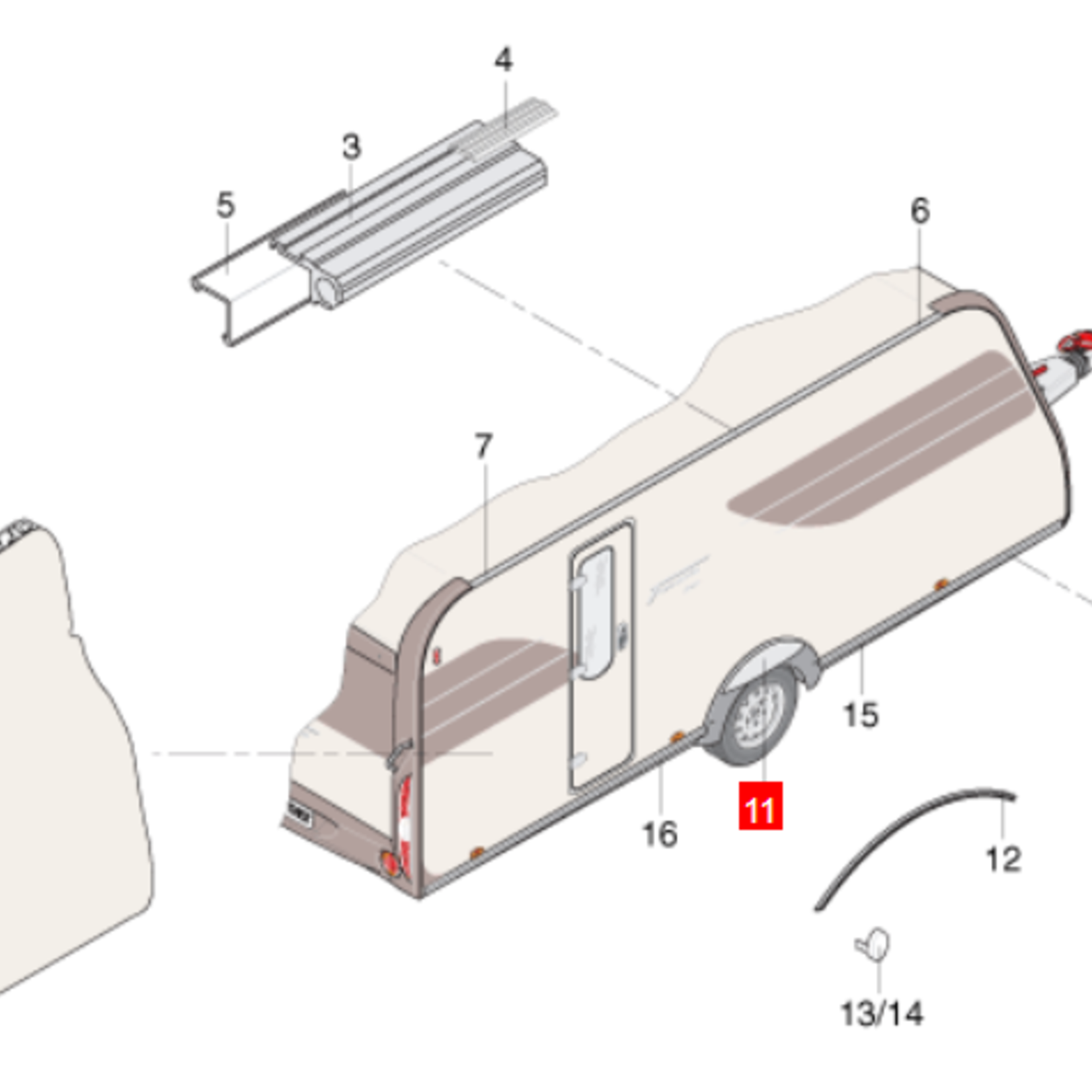 Bürstner Wielscherm Burstner grijs Trecento