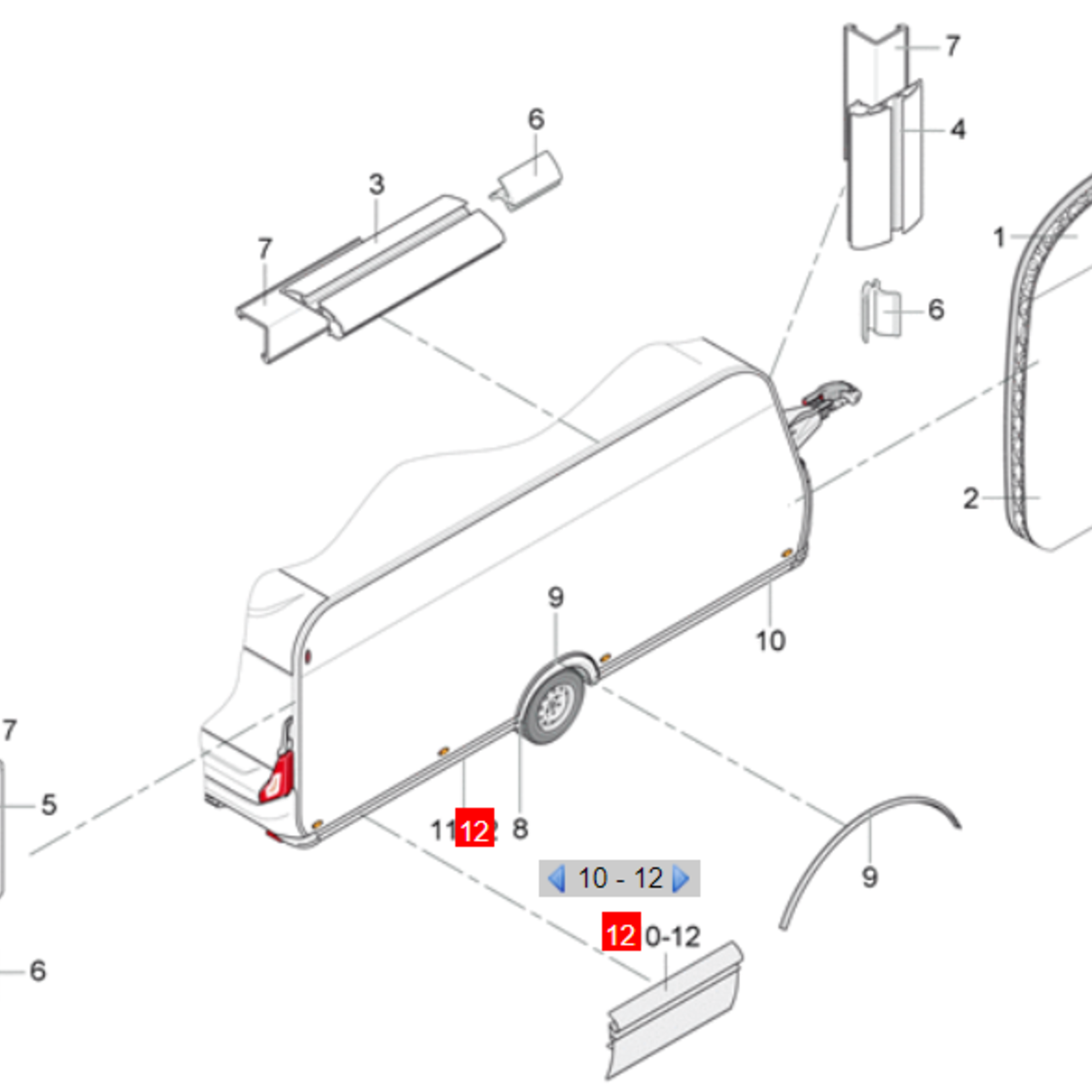 Bürstner Tochtstrooklijst 2550mm
