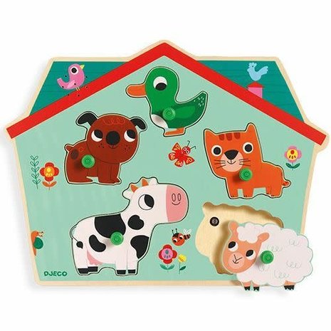 Djeco Puzzel met Dierengeluiden Woof