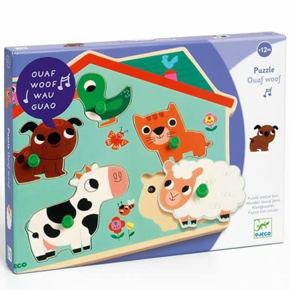 Djeco Puzzel met Dierengeluiden Woof