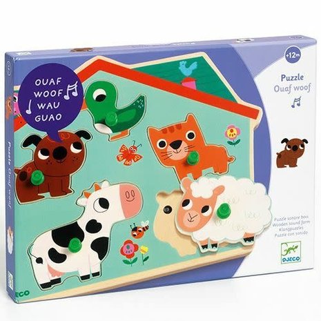 Djeco Puzzel met Dierengeluiden Woof