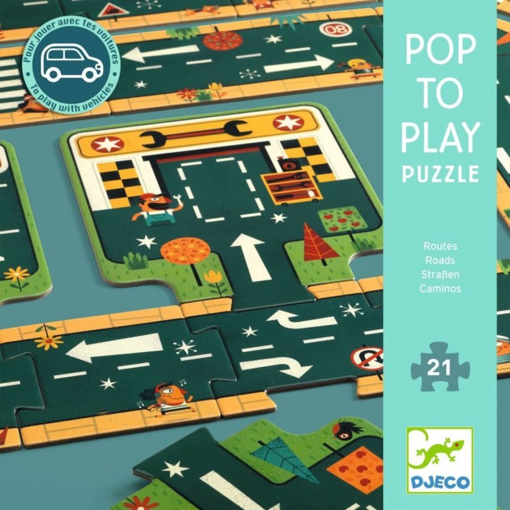 Djeco Pop to Play Vloerpuzzel Autoweg Djeco Pop to Play Vloerpuzzel Autoweg