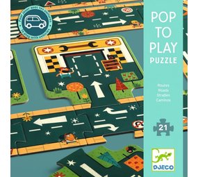 Djeco Pop to Play Vloerpuzzel Autoweg Djeco Pop to Play Vloerpuzzel Autoweg