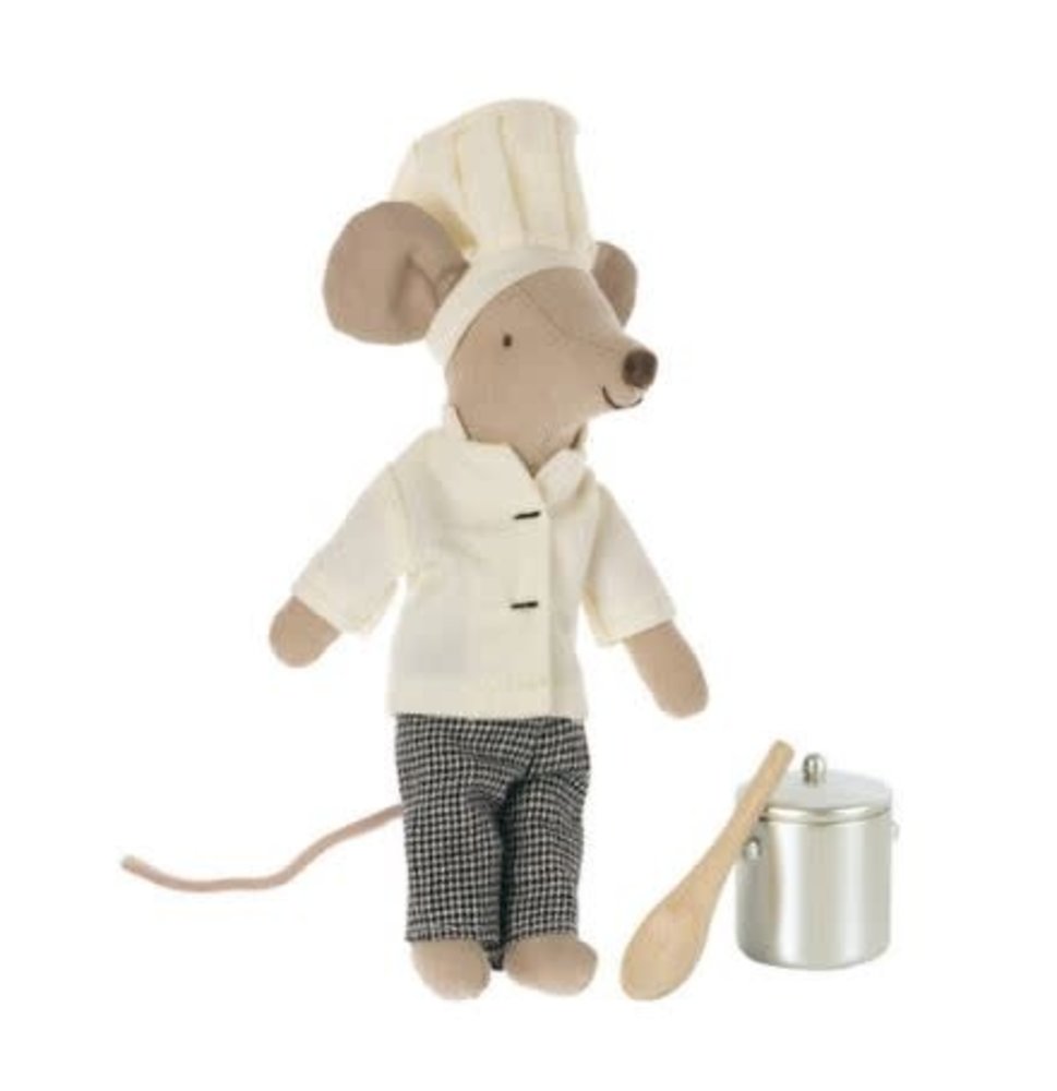 Maileg Chef muis met soeppan en lepel