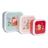 Petit Monkey Lunchbox Woodland set van 3