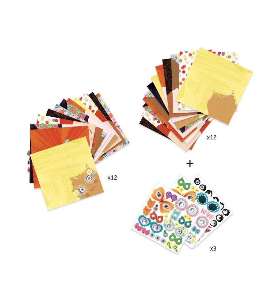 Djeco Origami Vrolijke Gezichtjes Djeco Origami Vrolijke Gezichtjes