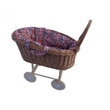 Rieten Poppenwagen Flower