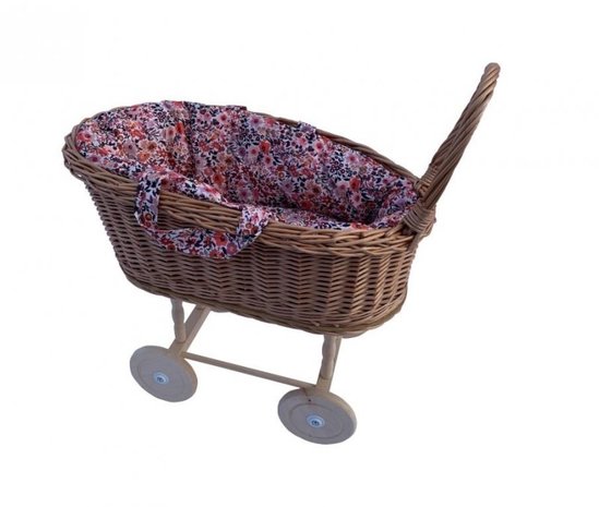 Rieten Poppenwagen Flower Rieten Poppenwagen Flower