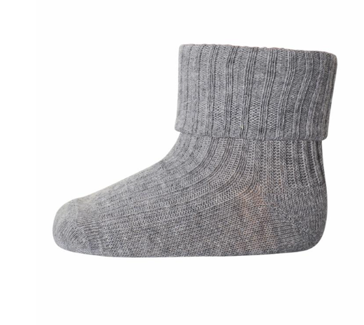 MP Denmark Cotton rib baby socks - Grey Melange