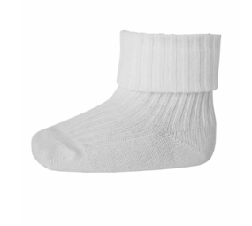 MP Denmark Cotton rib baby socks - White