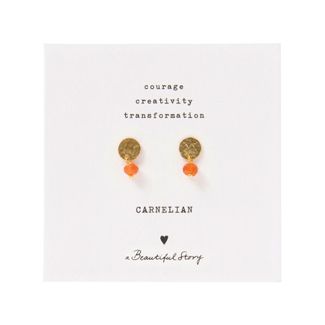 A Beautiful Story Mini Coin Carnelian GP Earrings A Beautiful Story Mini Coin Carnelian GP Earrings