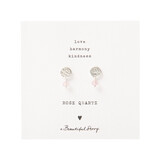 A Beautiful Story Mini Coin Rose Quartz SP Earrings A Beautiful Story Mini Coin Rose Quartz SP Earrings