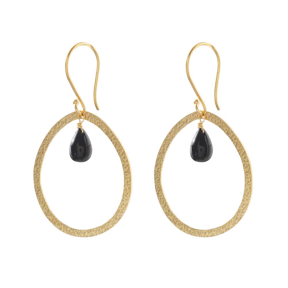 A Beautiful Story Powerful Black Onyx Gold Earrings A Beautiful Story Powerful Black Onyx Gold Earrings