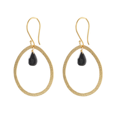 A Beautiful Story Powerful Black Onyx Gold Earrings A Beautiful Story Powerful Black Onyx Gold Earrings