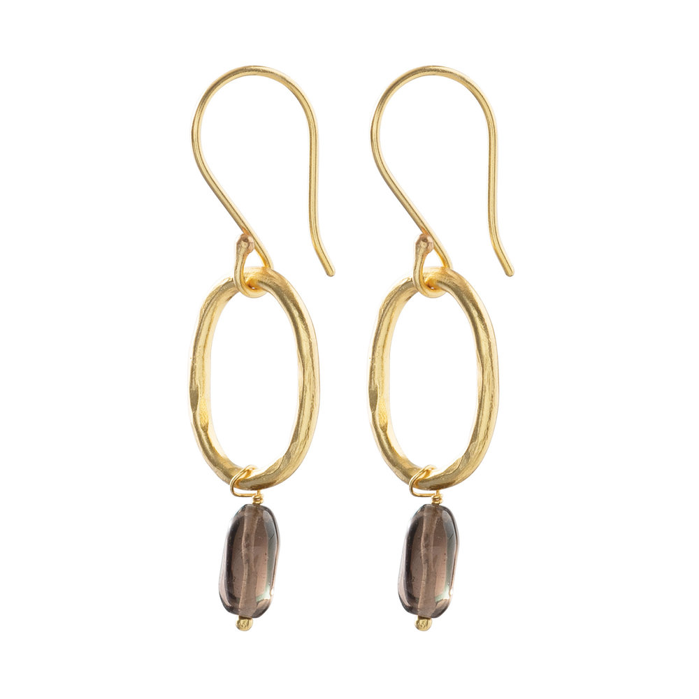 A Beautiful Story Graceful Smokey Quartz GP Earrings A Beautiful Story Graceful Smokey Quartz GP Earrings