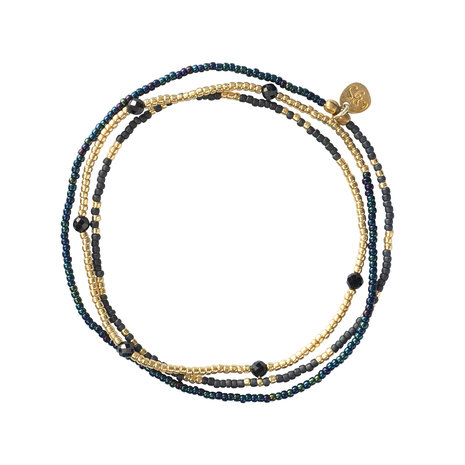 A Beautiful Story Welcome Black Onyx Gold Bracelet