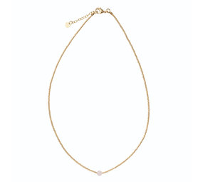 A Beautiful Story Flora Rose Quartz Gold Necklace