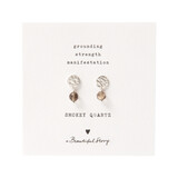 A Beautiful Story Mini Coin Smokey Quartz Silver Earrings A Beautiful Story Mini Coin Smokey Quartz Silver Earrings