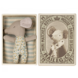 Maileg Sleepy/wakey baby mouse in matchbox - Blue Maileg Sleepy/wakey baby mouse in matchbox - Blue
