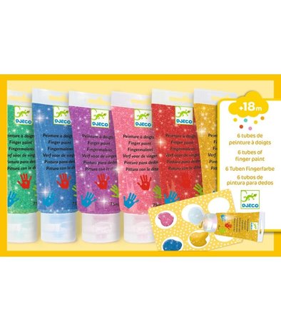 Djeco Vingerverf met Glitter Djeco Vingerverf met Glitter
