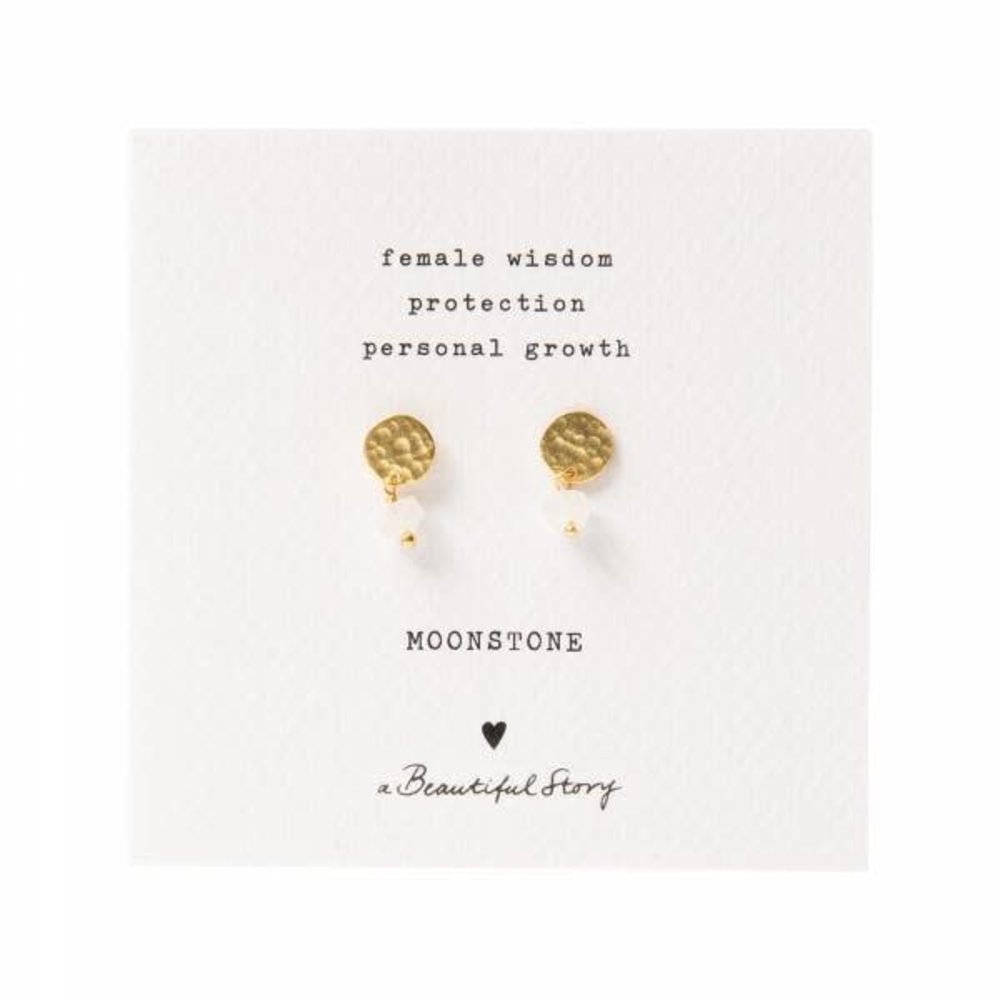 A Beautiful Story Mini Coin Moonstone GP Earrings A Beautiful Story Mini Coin Moonstone GP Earrings
