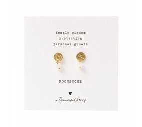 A Beautiful Story Mini Coin Moonstone GP Earrings A Beautiful Story Mini Coin Moonstone GP Earrings