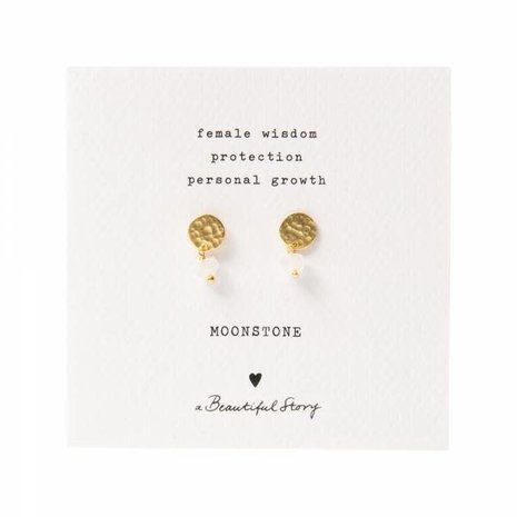 A Beautiful Story Mini Coin Moonstone GP Earrings A Beautiful Story Mini Coin Moonstone GP Earrings