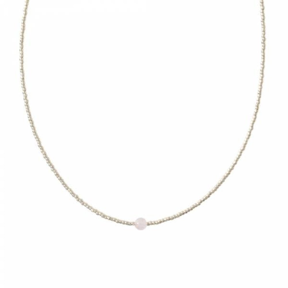 A Beautiful Story Flora Rose Quartz SC Necklace A Beautiful Story Flora Rose Quartz SC Necklace