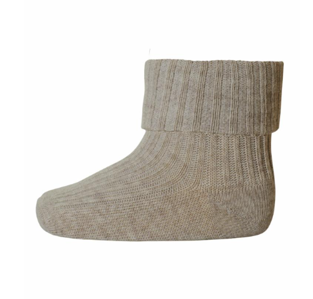 MP Denmark Cotton rib baby socks - Light Brown Melange MP Denmark Cotton rib baby socks - Light Brown Melange