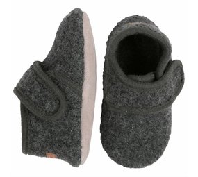 MP Denmark Wool slippers with velcro - Antracite MP Denmark Wool slippers with velcro - Antracite