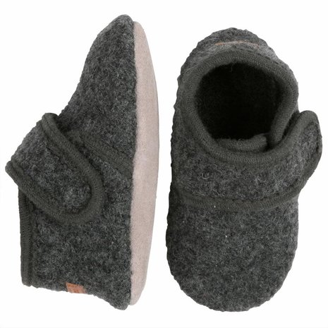 MP Denmark Wool slippers with velcro - Antracite