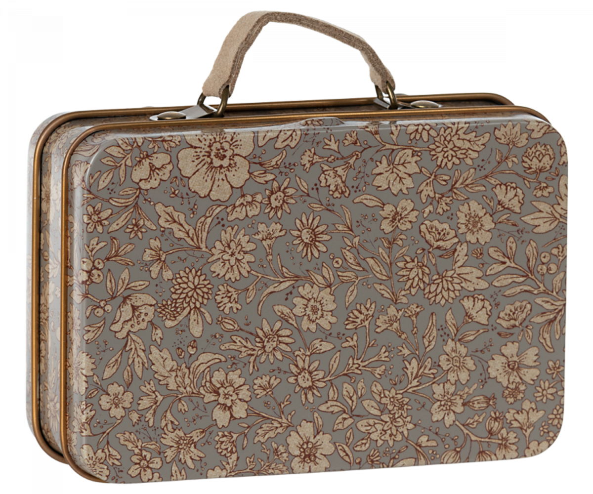 Maileg Small suitcase - Blossom Grey Maileg Small suitcase - Blossom Grey