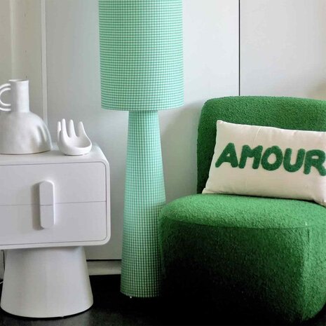 OPJET Kussen Influence Naturel/Groen Amour 30X50cm OPJET Kussen Influence Naturel/Groen Amour 30X50cm