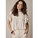 Summum Woman Blouse short sleeve drapey satin - Oatmeal Summum Woman Blouse short sleeve drapey satin - Oatmeal