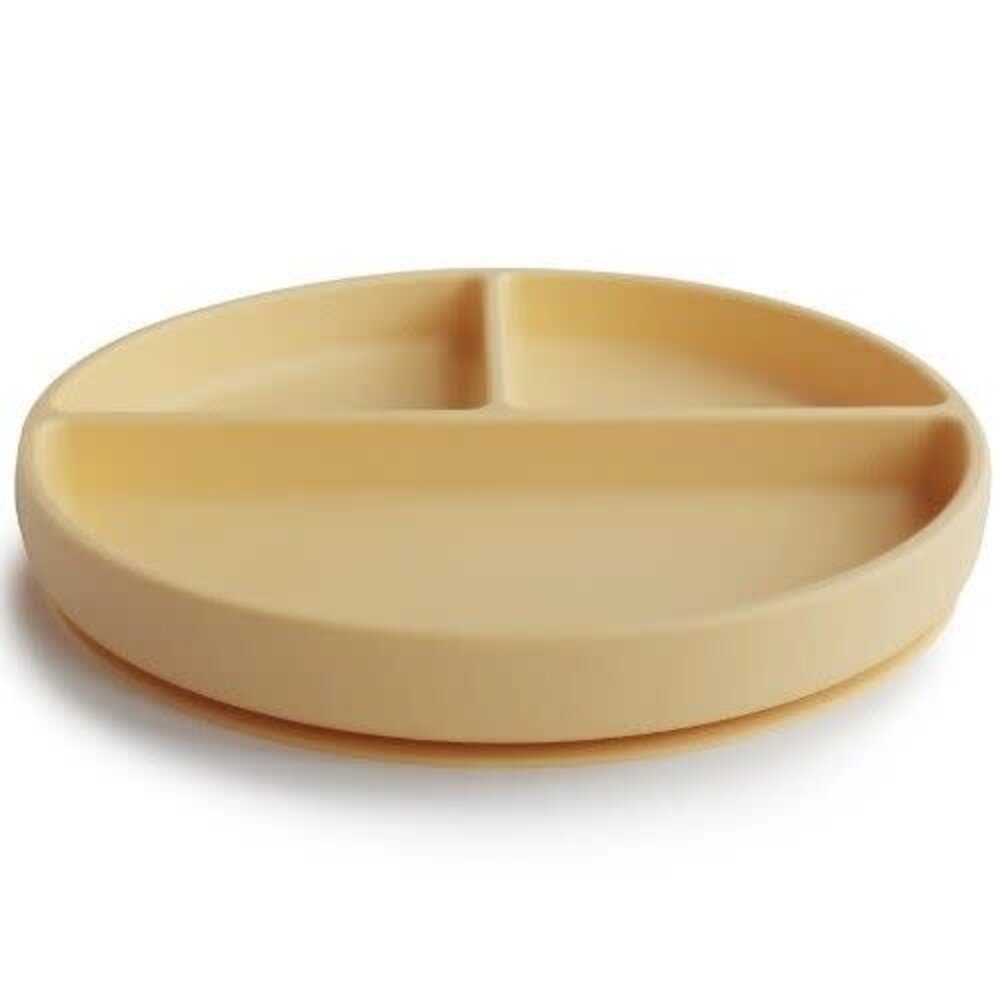 Mushie Silicone vakjesbord met zuignap - pale daffodill Mushie Silicone vakjesbord met zuignap - pale daffodill