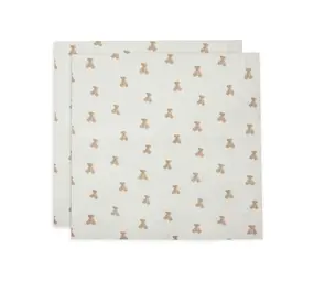 Jollein 2x Hydrofiele Multidoek 115x115cm – Teddy bear