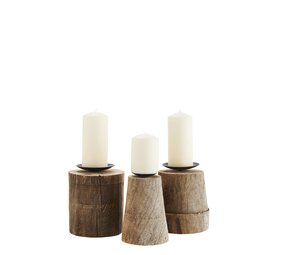 Madam Stoltz Wooden candle stand L Madam Stoltz Wooden candle stand L