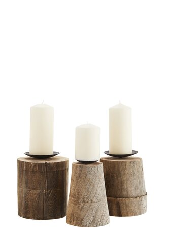 Madam Stoltz Wooden candle stand L Madam Stoltz Wooden candle stand L