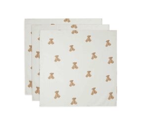 Jollein 3x Hydrofiele Multidoek 70x70cm – Teddy bear
